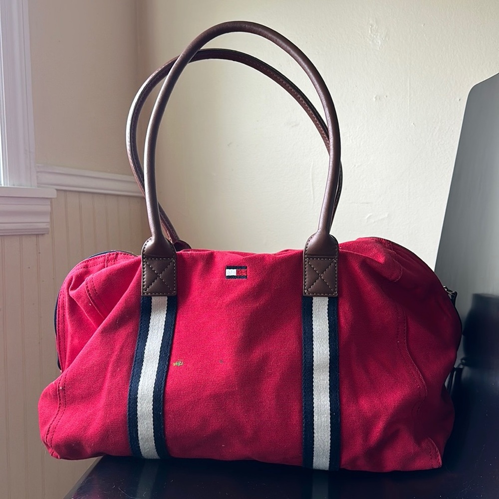 Tommy Hilfiger Red Canvas Duffle bag
